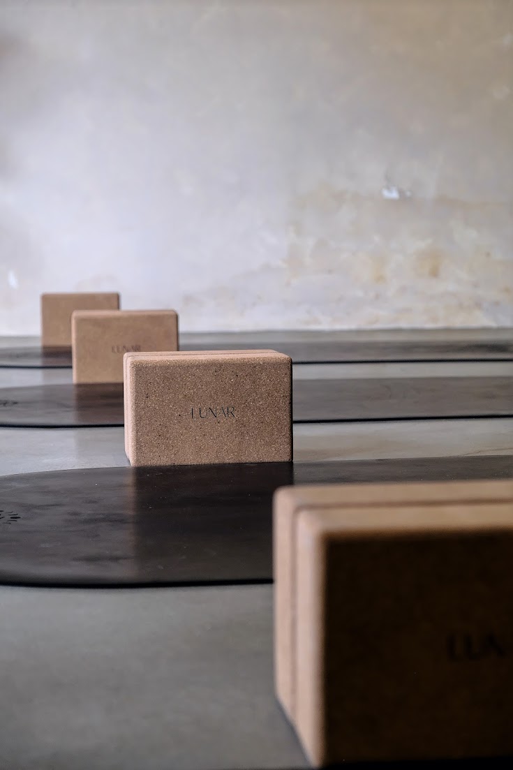 Yoga blocks at LUNAR studio